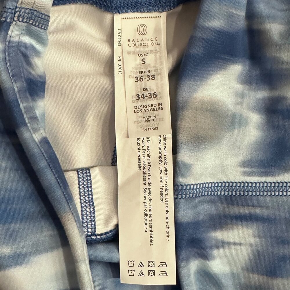 Balance Collection High Waisted Leggings Watercolor Tie Dye Blue Size Women S - Picture 4 of 16